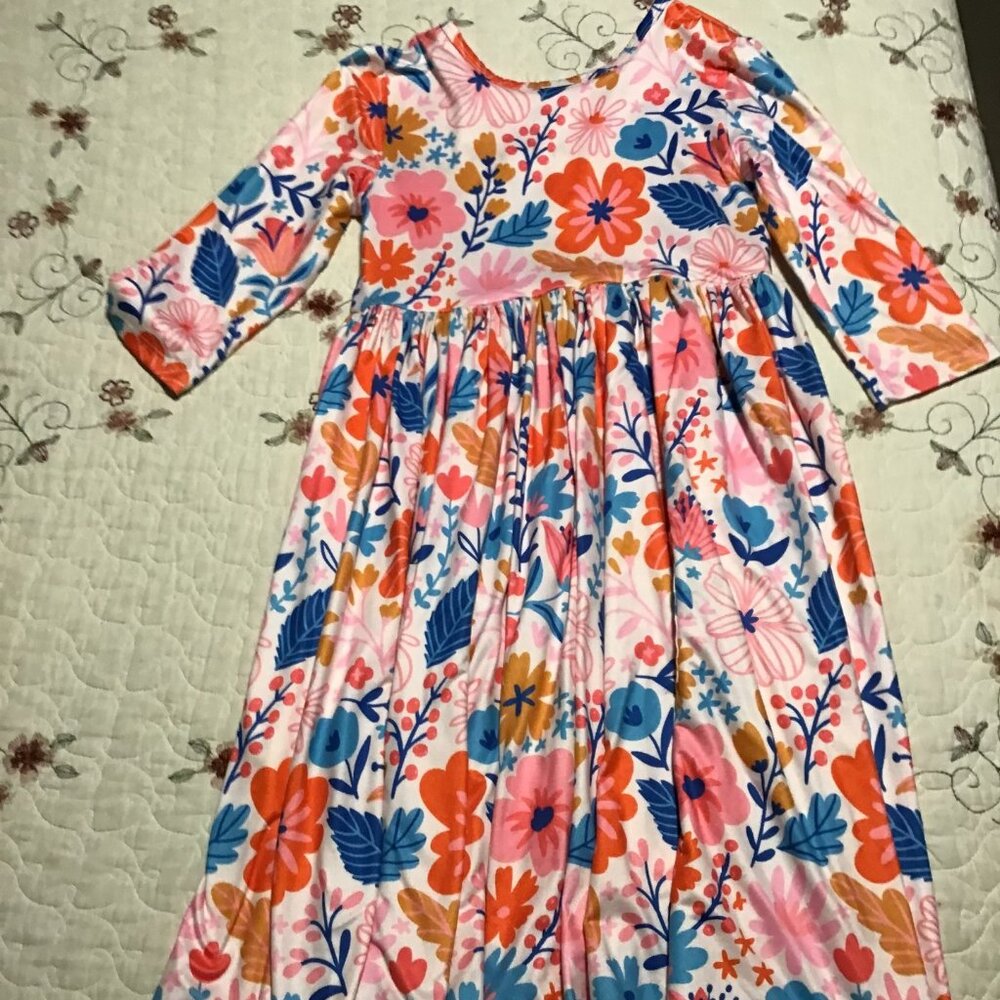 Mila and Rose Girl's  3/4 Sleeve Twirl Dress, Size 9/10, Great Shape